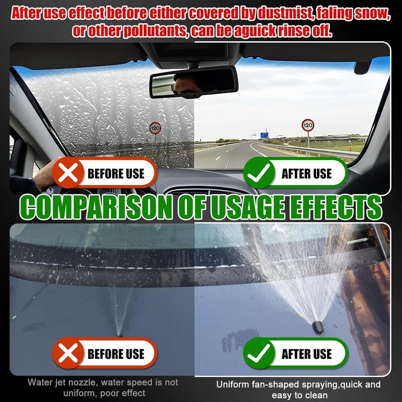 BubabyZZ Windshield Washer Nozzles Kit, Windshield Washer Hose Kit with 4M Washer Fluid Hose, 4pcs Sprayer Nozzles & Gasket, 12pcs Connectors, 30 pcs Hood Retainers and 1 Tool Suitable for Most Car - Image 4